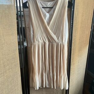 Stylish Cream Pleated Dress